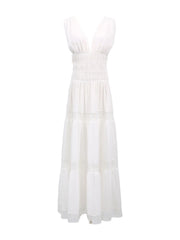 Tiered V-Neck Sleeveless Maxi Dress