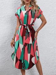 Tie Waist Short Sleeve Dress