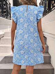 Floral Ruffle Sleeve Summer Dress