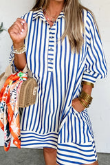 Striped Button Front Dress