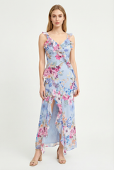 Valentina Ruffle Slit Dress