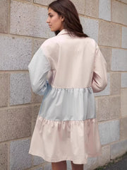 Tiered Button-Front Shirt Dress