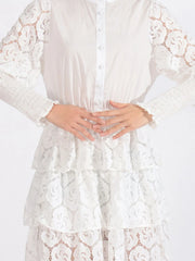 Full Size Lace Layered Long Sleeve Dress Plus Size
