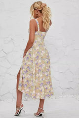 Floral Print Cami Dress with Side Slit