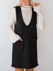 Sleeveless Knit Dress with Pockets