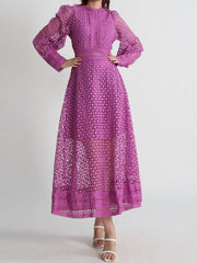 Lace Long Sleeve Midi Dress