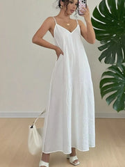 Spaghetti Straps V-Neck Dress