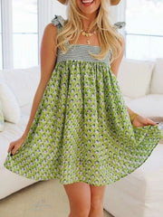 Floral Print Tie Shoulder Summer Dress