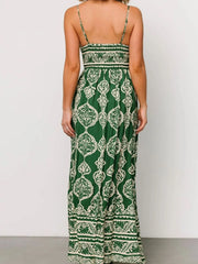 Printed V-Neck Maxi Cami Dress
