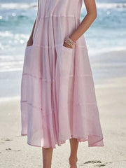 Full Size Tank Midi Dress with Pockets Plus Size
