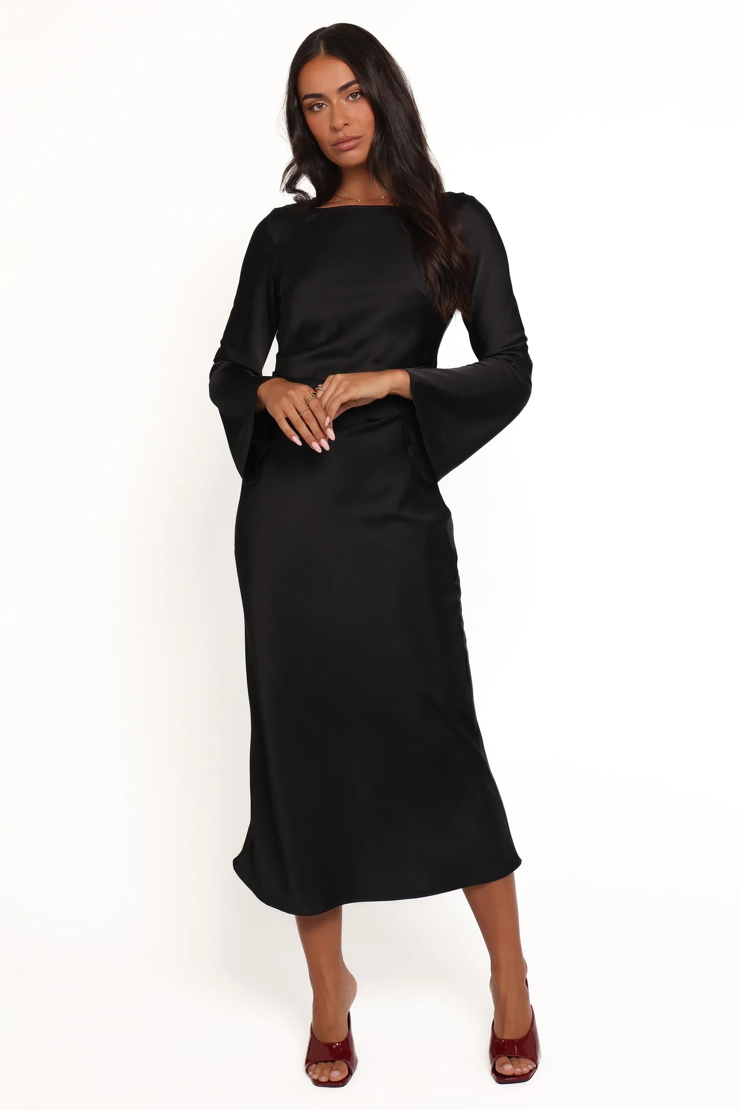 Kalyssa Long Sleeve Maxi Dress - Black