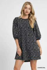 Umgee Leopard Print Jacquard Mini Dress