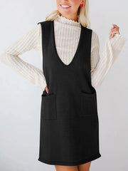 Sleeveless Knit Dress with Pockets