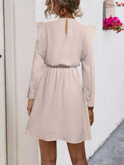 Ruffled Long Sleeve Mini Dress