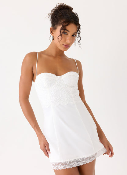 Aloura Lace Mini Dress - White