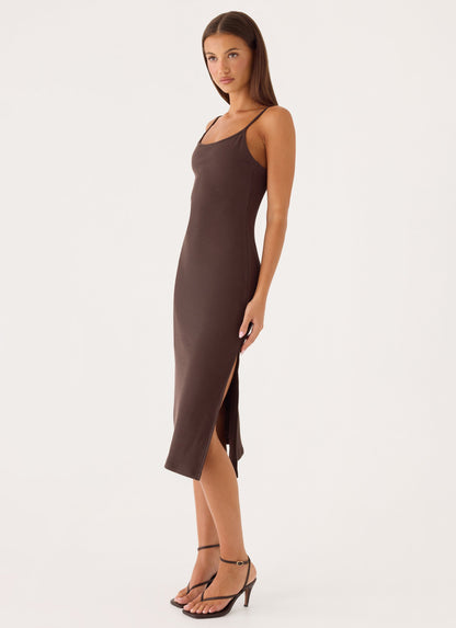 Between Tasks Midi Dress - Chocolate Fudge