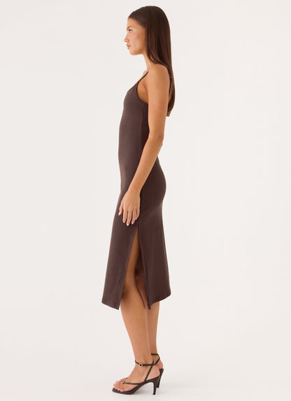 Between Tasks Midi Dress - Chocolate Fudge
