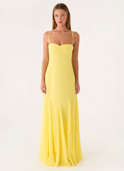 Carlin Maxi Dress - Bright Lemon