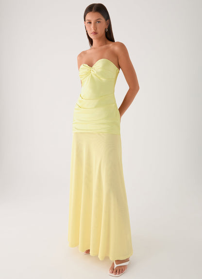 Cierra Strapless Maxi Dress - Yellow