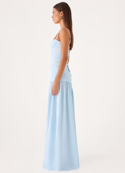 Clemence Bustier Maxi Dress - Blue