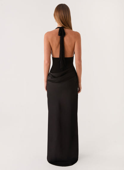 Emaretta Halter Maxi Dress - Black