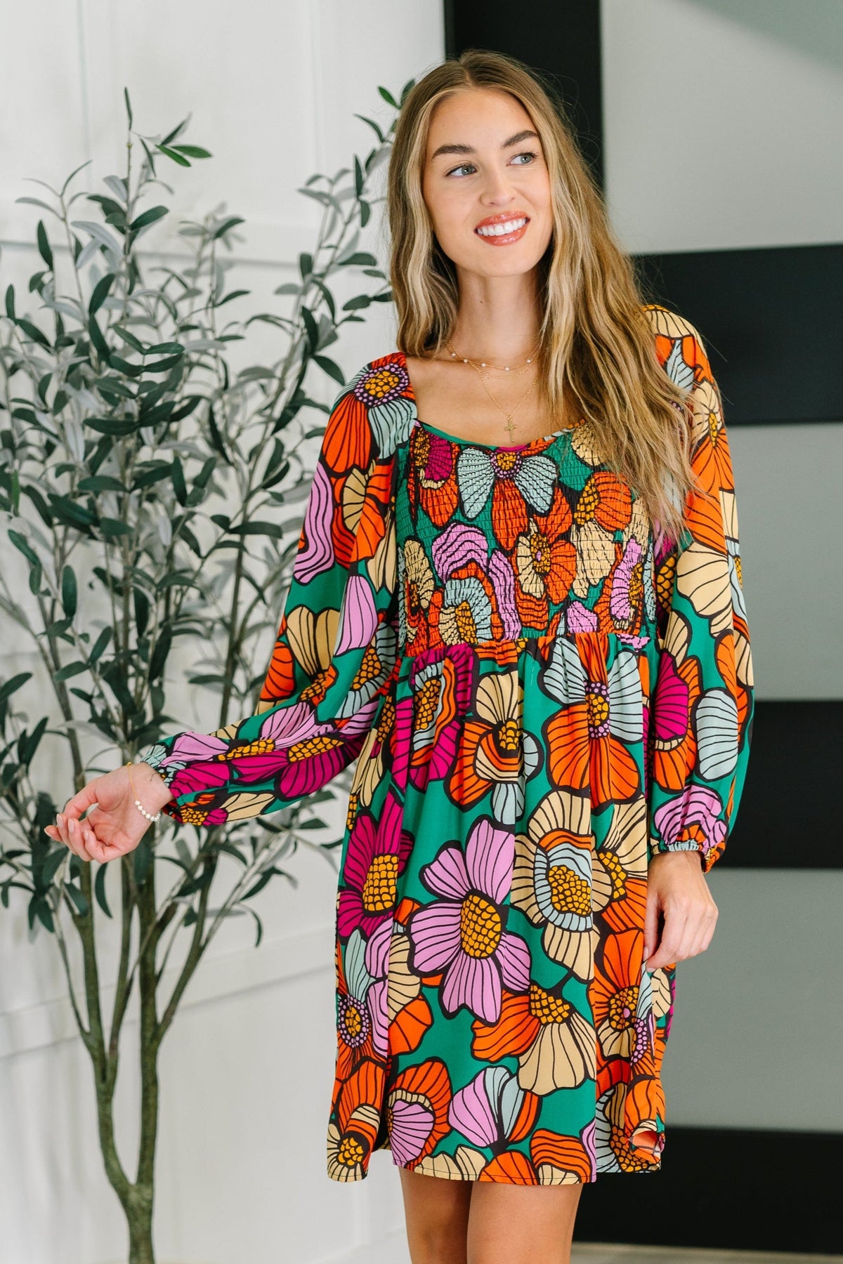 Floral Affairs Scoop Neck Dress