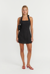 Golden Hour Linen Halter Dress