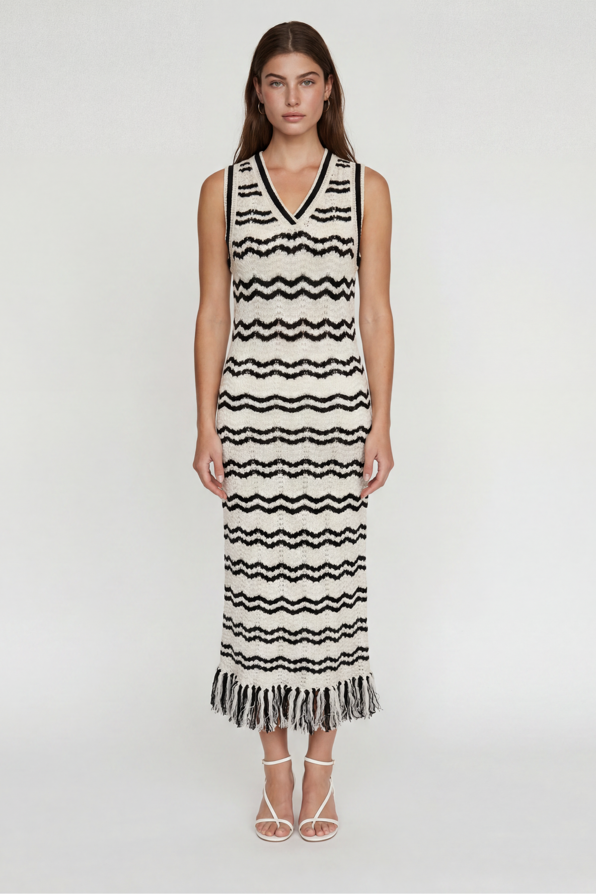 Jules Fringe Chevron Dress