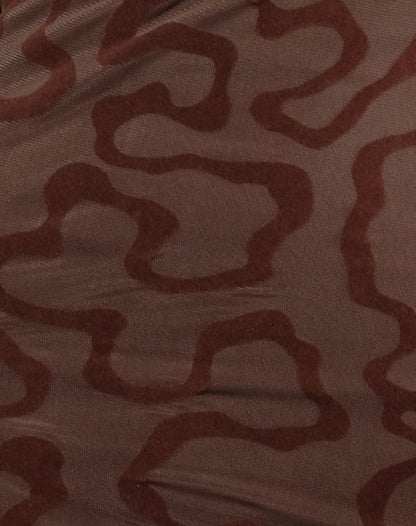 Kalana Maxi Dress in Brown Swirl Flock
