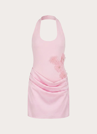 Kimana Halter Mini Dress - Pink