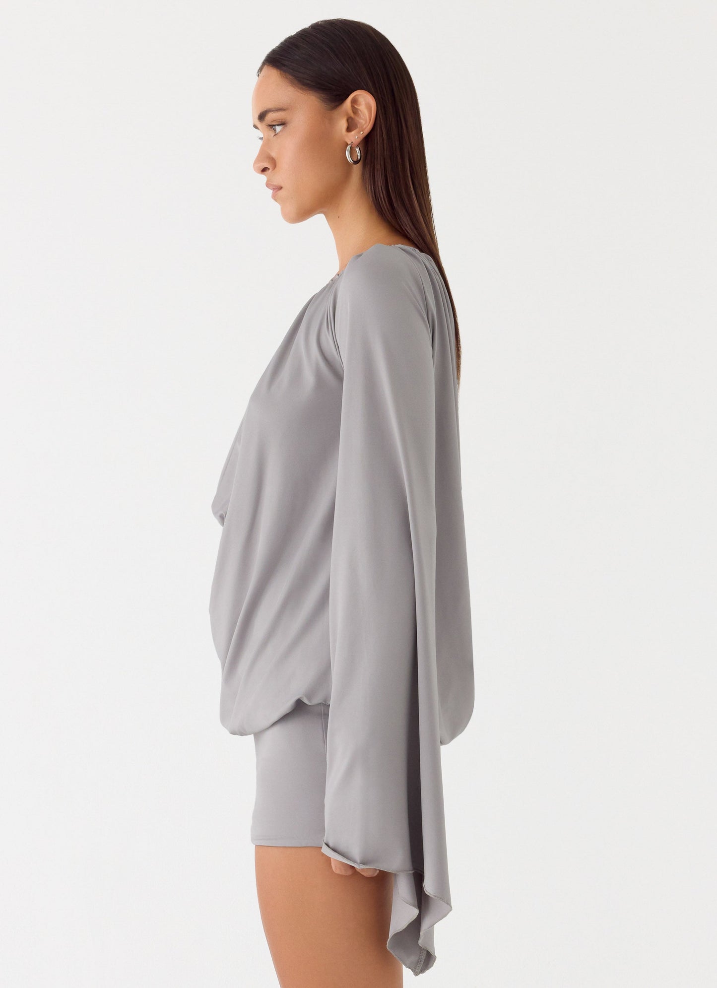 Kyrah Long Sleeve Mini Dress - Misty Blue