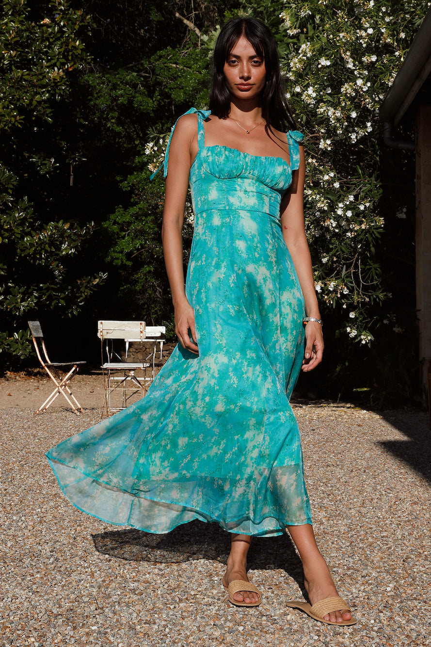 Lovers Dance Midi Dress Green