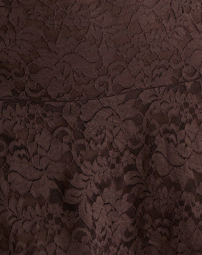 Luscian Mini Dress in Lace Chocolate with Blue Binding