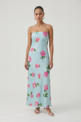 Leighton Strapless Satin Dress