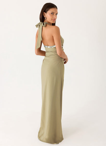 Lorela Maxi Dress - Pale Olive