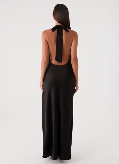 Lumae Halter Maxi Dress - Black