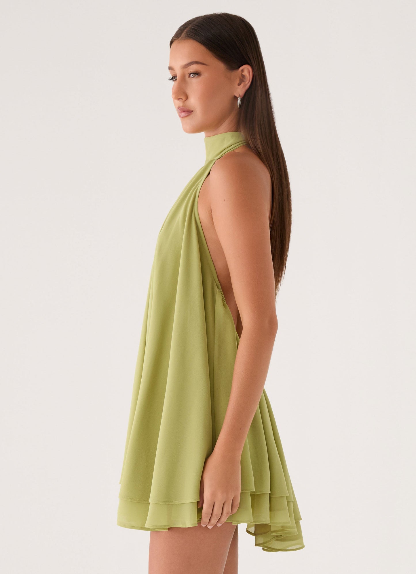 Lyrah Halter Mini Dress - Lime