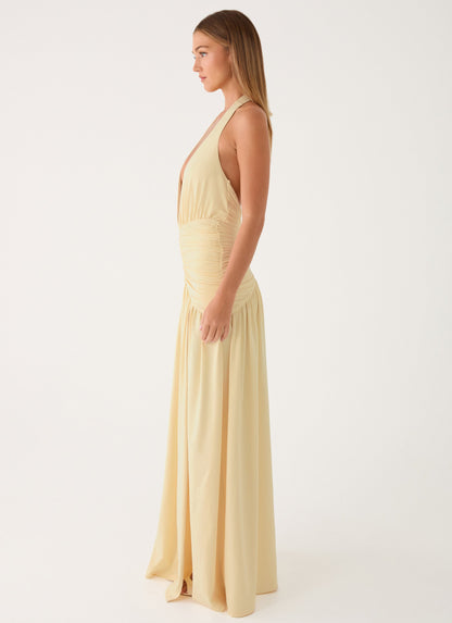 Makena Halter Maxi Dress - Yellow