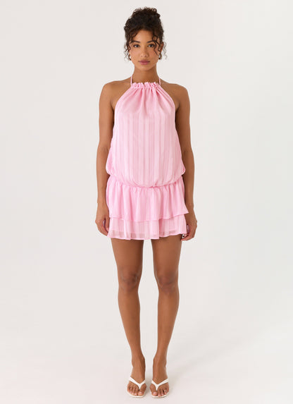 Parade Halter Mini Dress - Pink