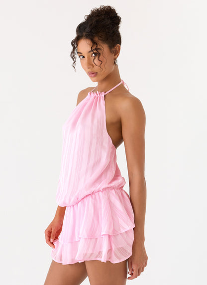 Parade Halter Mini Dress - Pink
