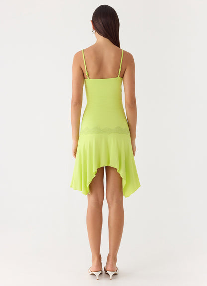Queen Card Mini Dress - Lime