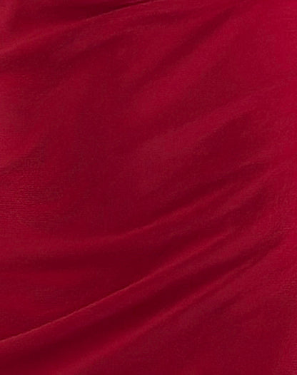 Ribka Halterneck Midi Dress in Mesh Cherry