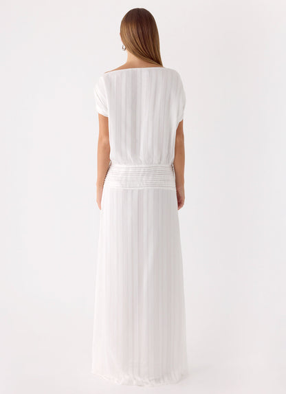 Rexi One Shoulder Maxi Dress - White