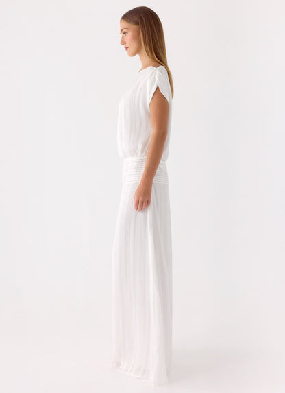Rexi One Shoulder Maxi Dress - White
