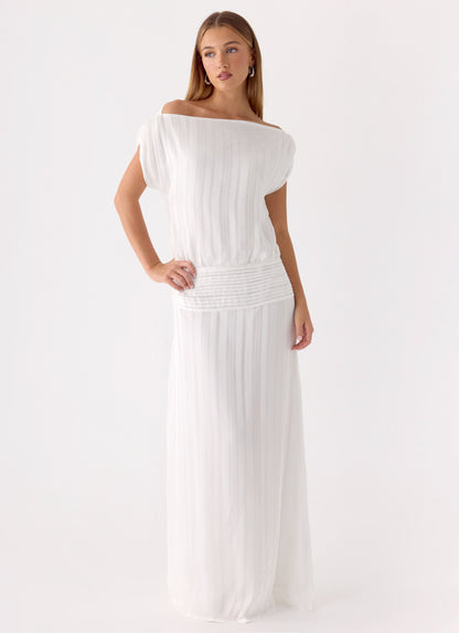 Rexi One Shoulder Maxi Dress - White