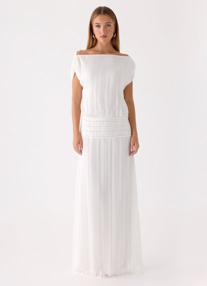 Rexi One Shoulder Maxi Dress - White