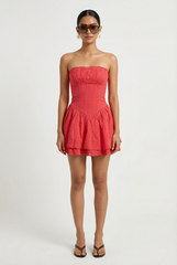 Rosa Strapless Mini Red Dress