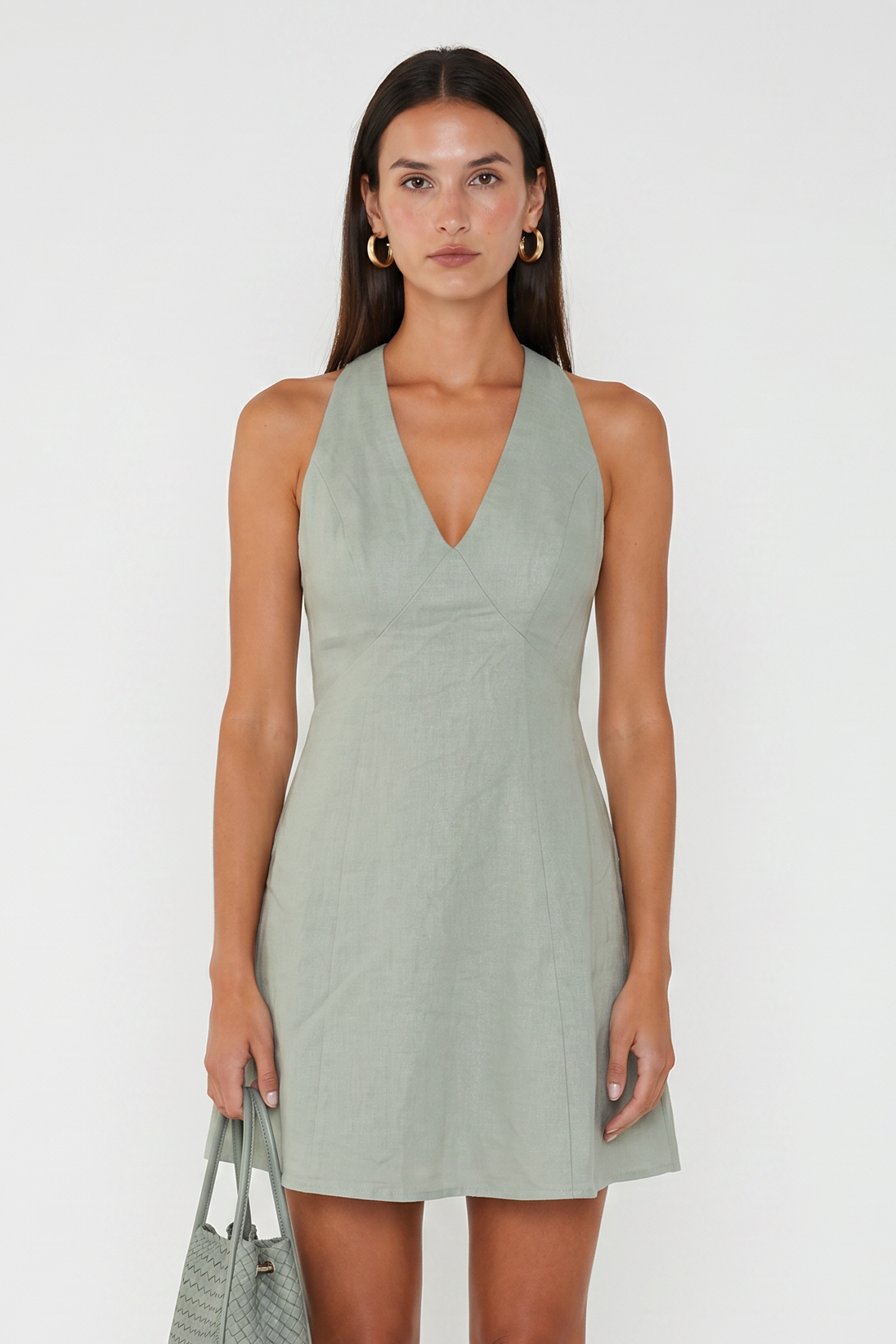 Seabreeze Linen V Neck Dress