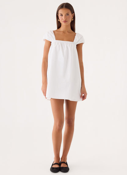 Sugar Blush Cotton Mini Dress - White