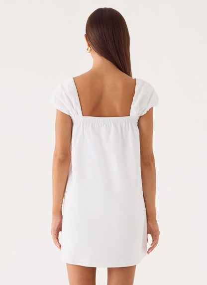 Sugar Blush Cotton Mini Dress - White